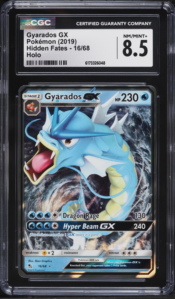 2019 Pokemon Sun & Moon Hidden Fates Holo Gyarados GX #16 CGC 8.5 NM-MT+