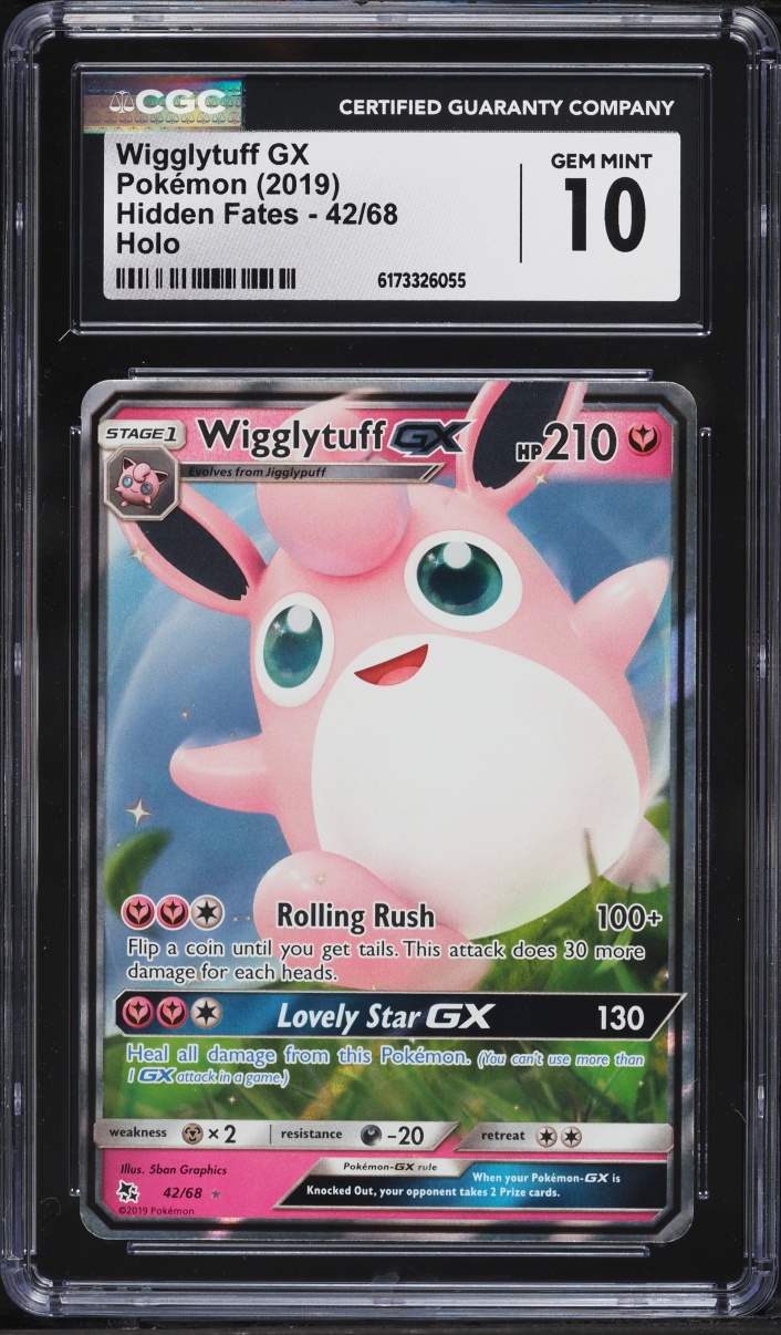 2019 Pokemon Sun & Moon Hidden Fates Holo Wigglytuff GX #42 CGC 10 GEM MINT