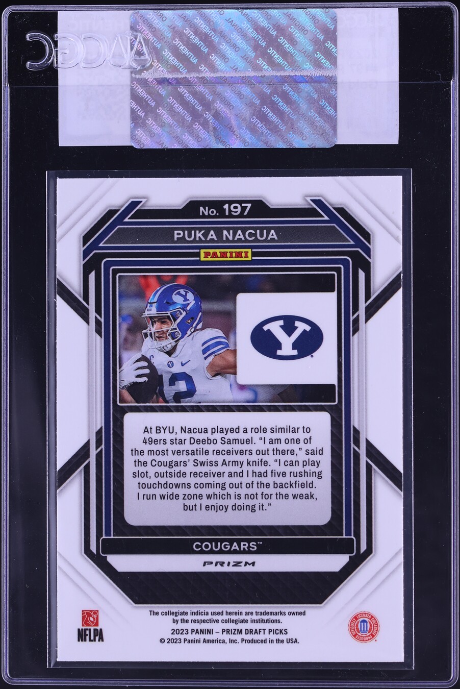 2023 Panini Prizm Draft Gold Ice Puka Nacua ROOKIE #197 CGC AUTH