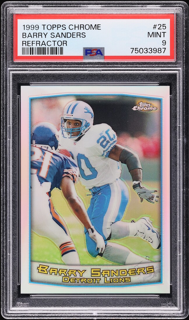 1999 Topps Chrome Refractor Barry Sanders #25 PSA 9 MINT