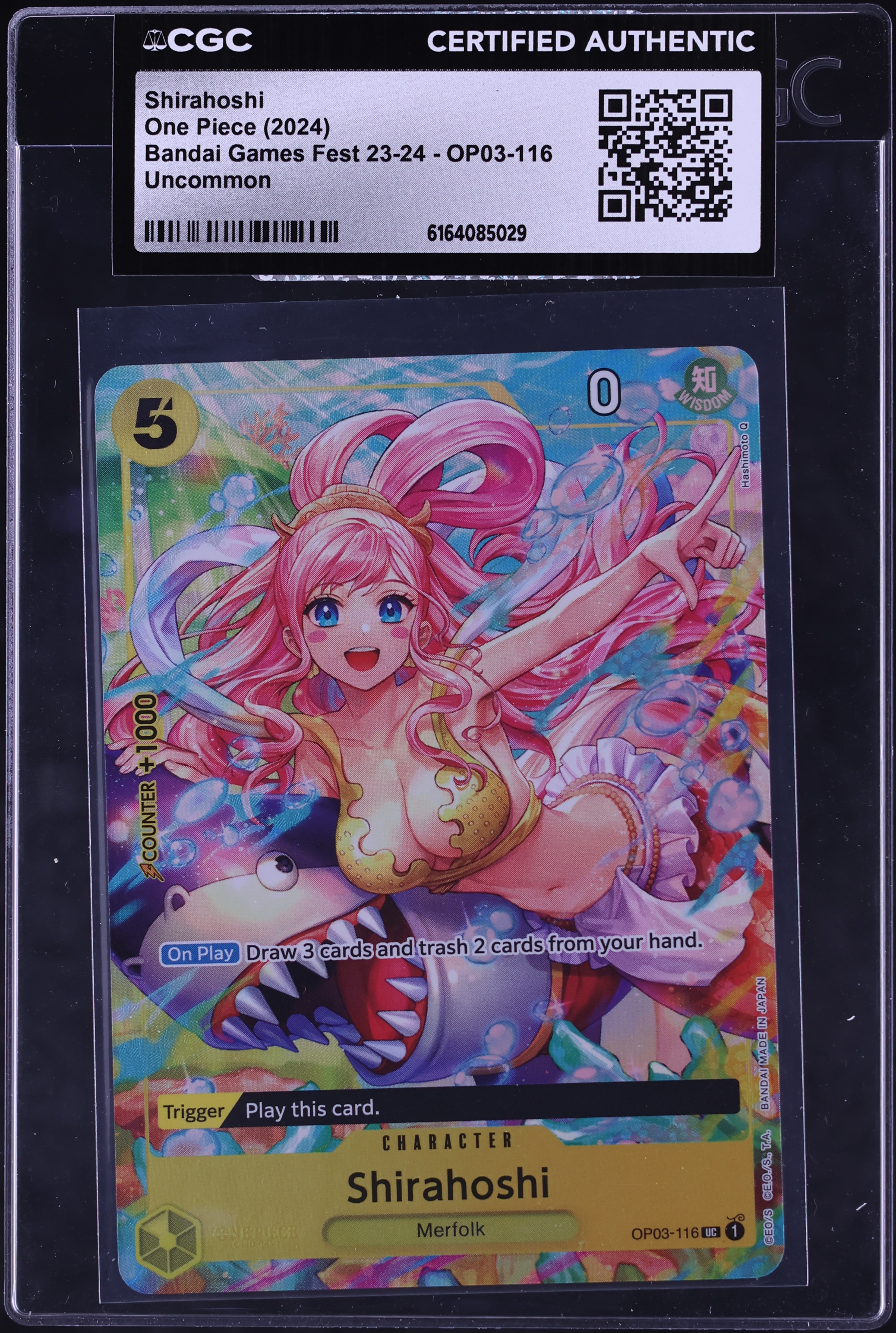 2024 One Piece Bandai Games Fest '23 Shirahoshi #OP03-116 CGC AUTH