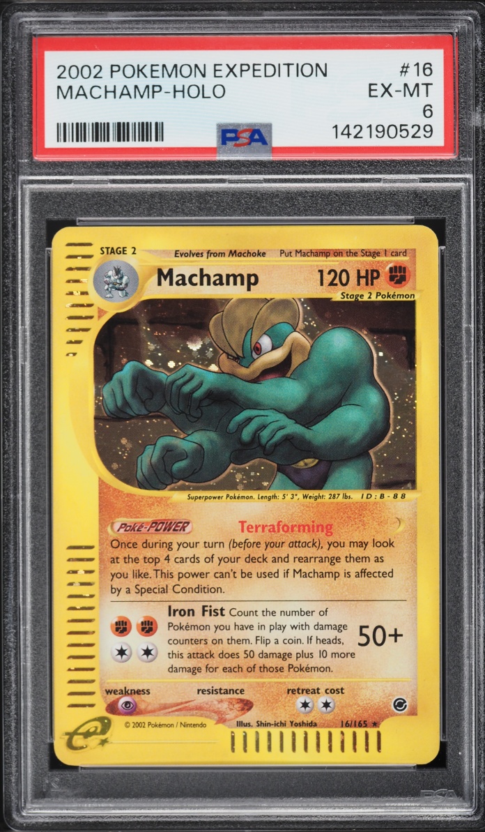 2002 Pokemon Expedition Holo Machamp #16 PSA 6 EXMT