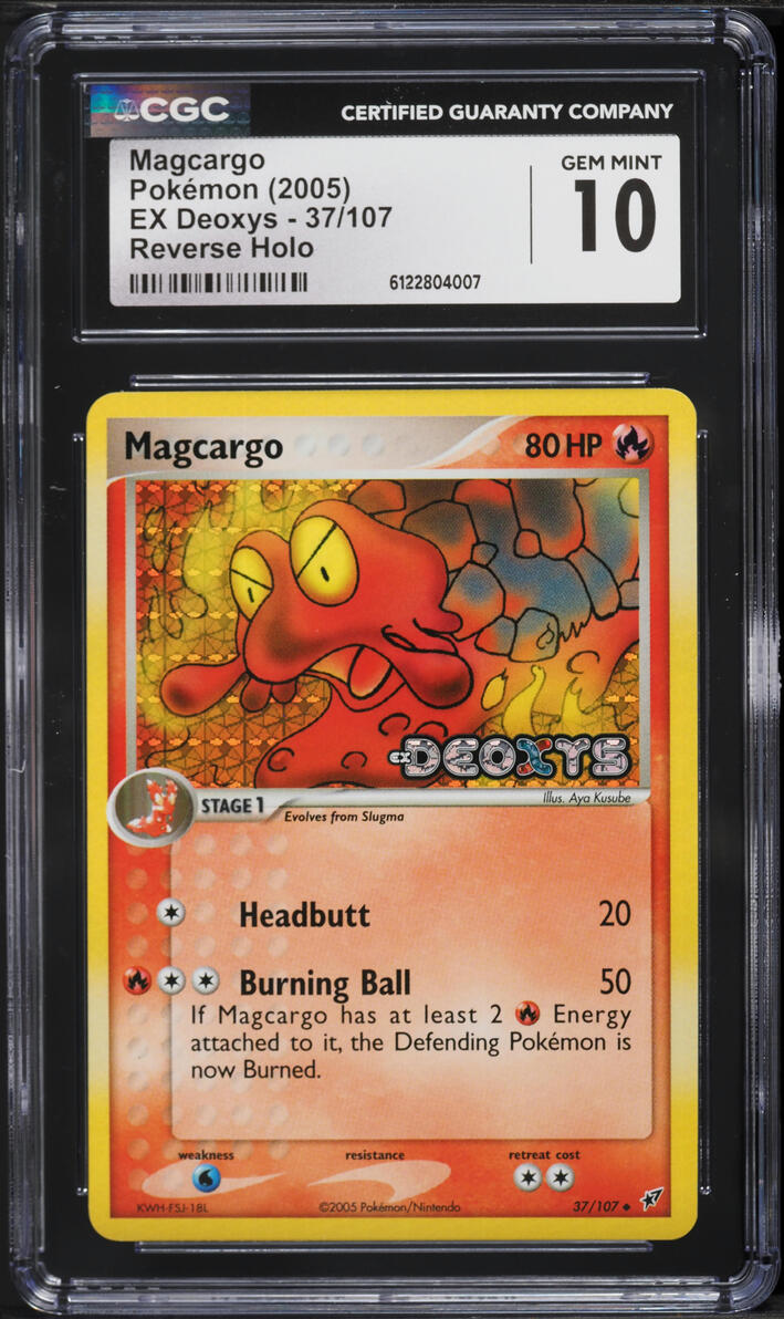 2005 Pokemon EX Deoxys Reverse Holo Magcargo #37 CGC 10 GEM MINT