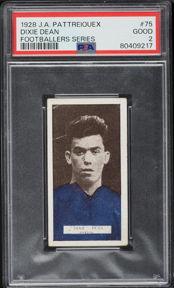 1928 J.A. Pattreiouex Footballers Series Dixie Dean #75 PSA 2 GD - Photo 1