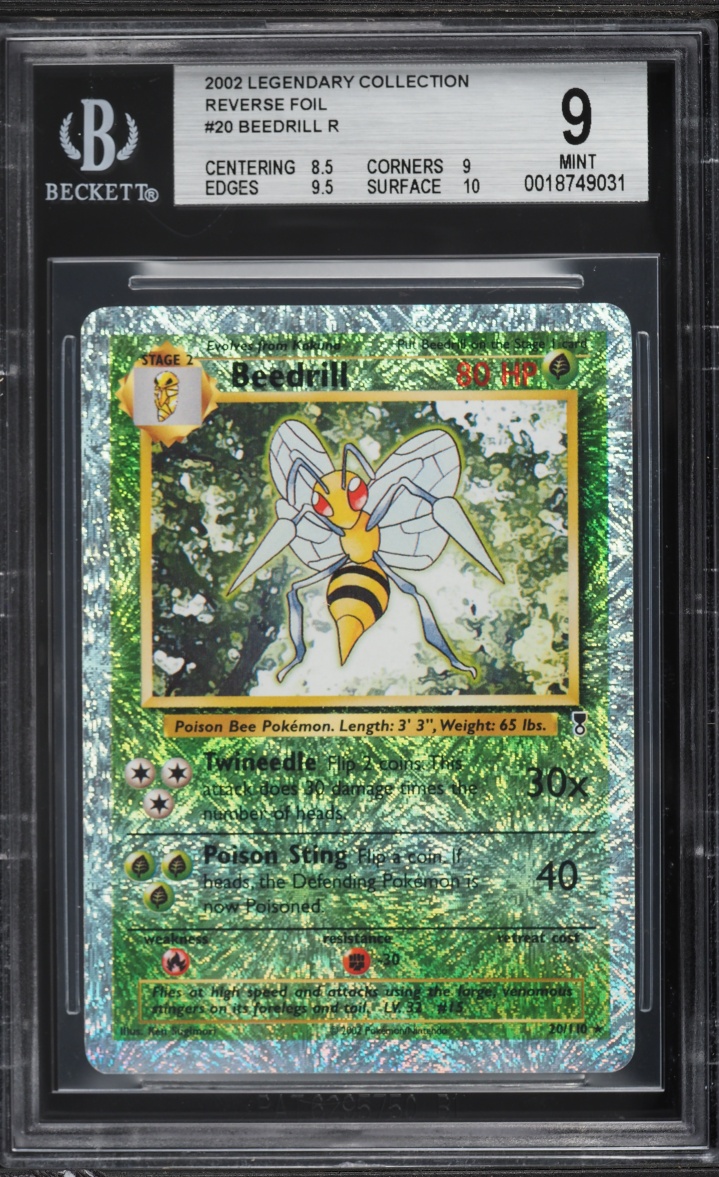 2002 Pokemon Legendary Collection Reverse Holo Beedrill #20 BGS 9 MINT