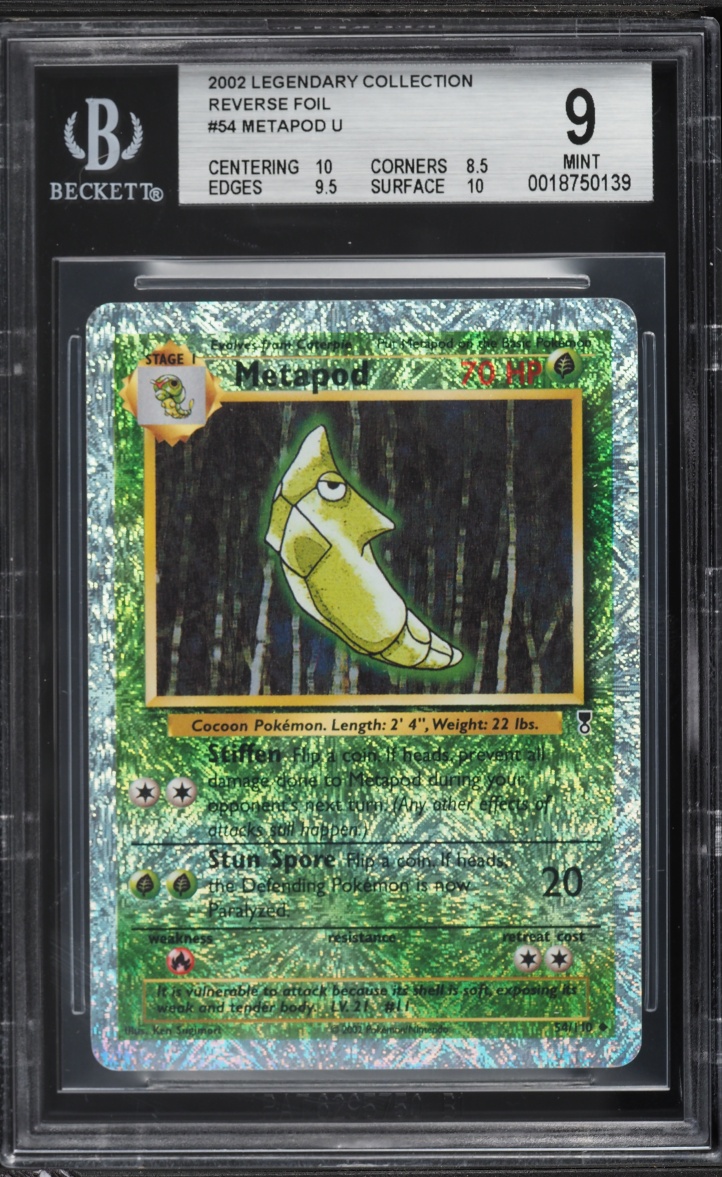 2002 Pokemon Legendary Collection Reverse Holo Metapod #54 BGS 9 MINT