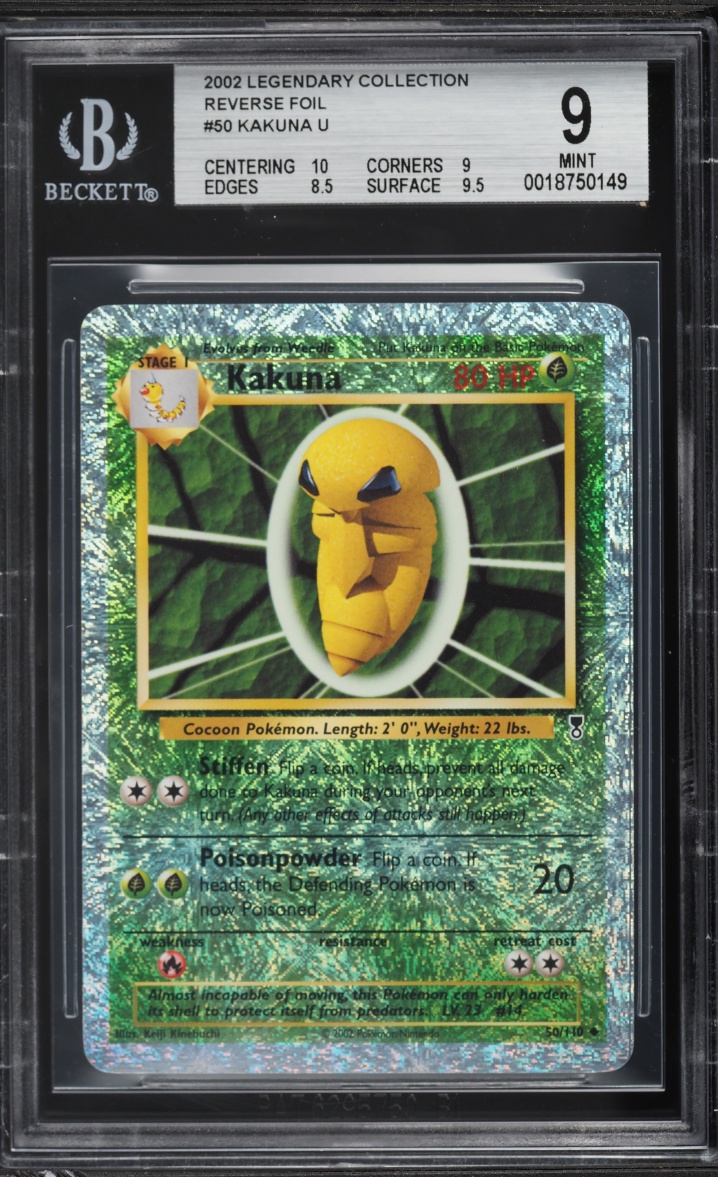 2002 Pokemon Legendary Collection Reverse Holo Kakuna #50 BGS 9 MINT