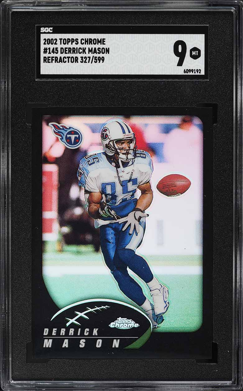 2002 Topps Chrome Black Refractor Derrick Mason /599 #145 SGC 9 MINT