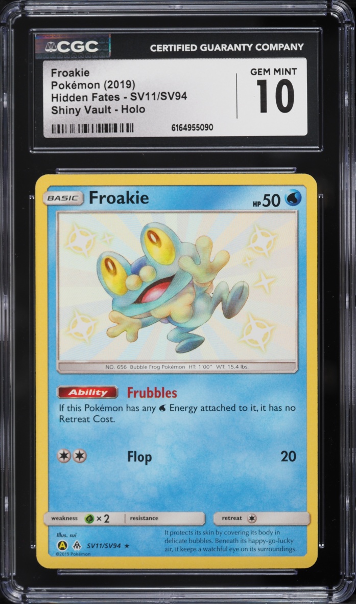 2019 Pokemon Sun & Moon Hidden Fates Shiny Froakie #SV11 CGC 10 GEM MINT