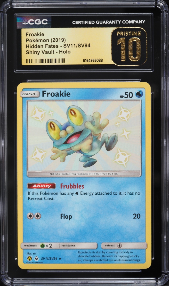 2019 Pokemon Sun & Moon Hidden Fates Vault Shiny Froakie #SV11 CGC 10 PRISTINE
