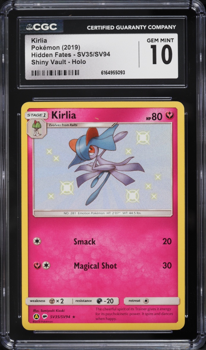 2019 Pokemon Sun & Moon Hidden Fates Shiny Kirlia #SV35 CGC 10 GEM MINT