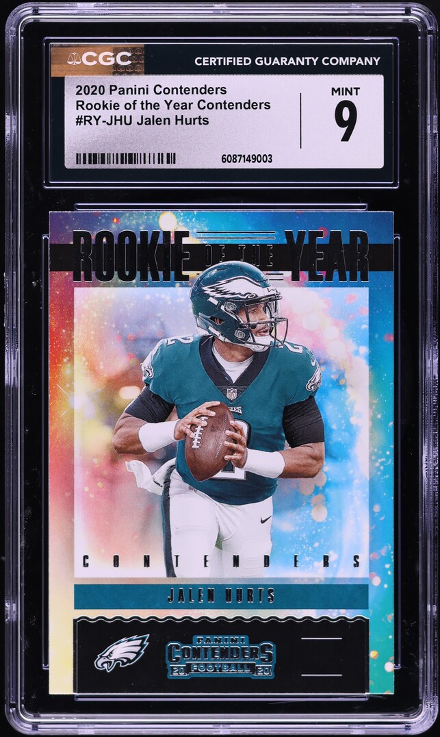 2020 Panini Contenders ROY Contenders Jalen Hurts ROOKIE #RY-JHU CGC 9 MINT