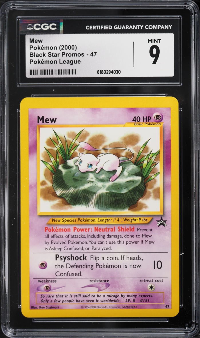 2000 Pokemon League Black Star Promo Mew #47 CGC 9 MINT