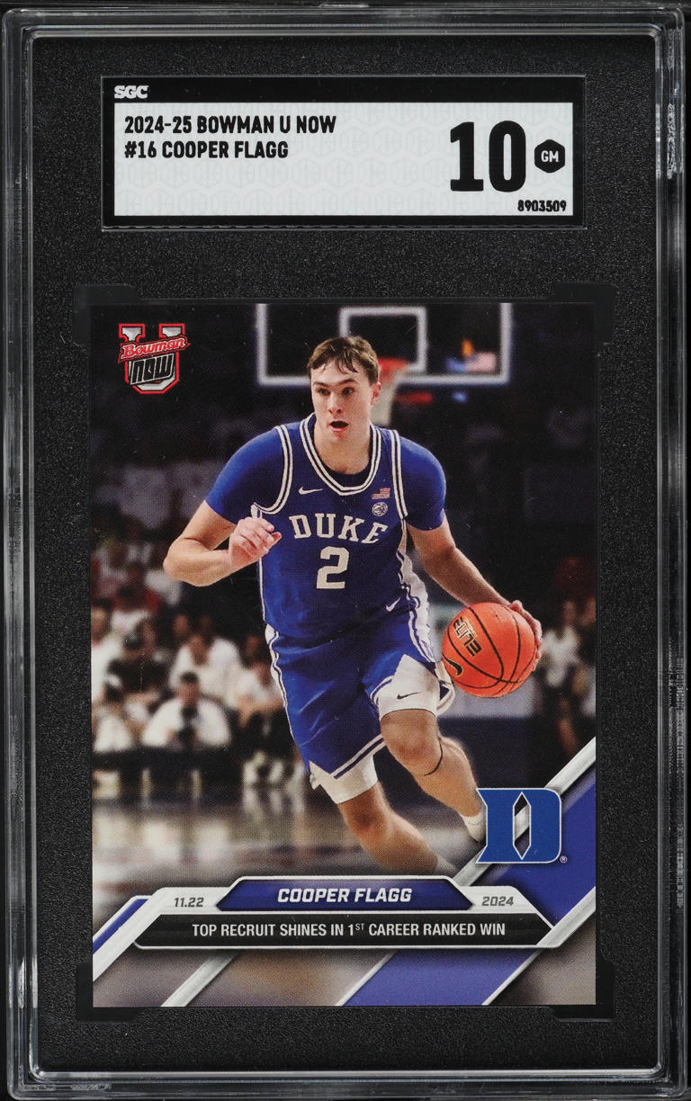 2024 Bowman University Now Cooper Flagg ROOKIE #16 SGC 10 GEM MINT