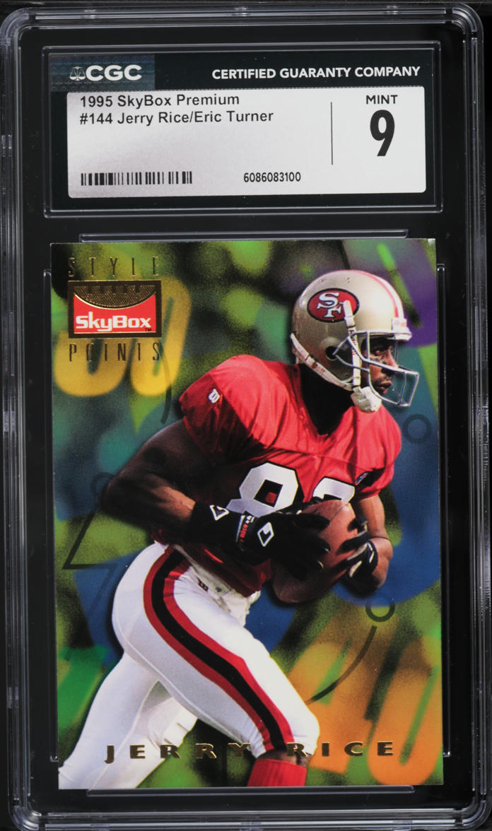 1995 Skybox Premium Jerry Rice Eric Turner #144 CGC 9 MINT