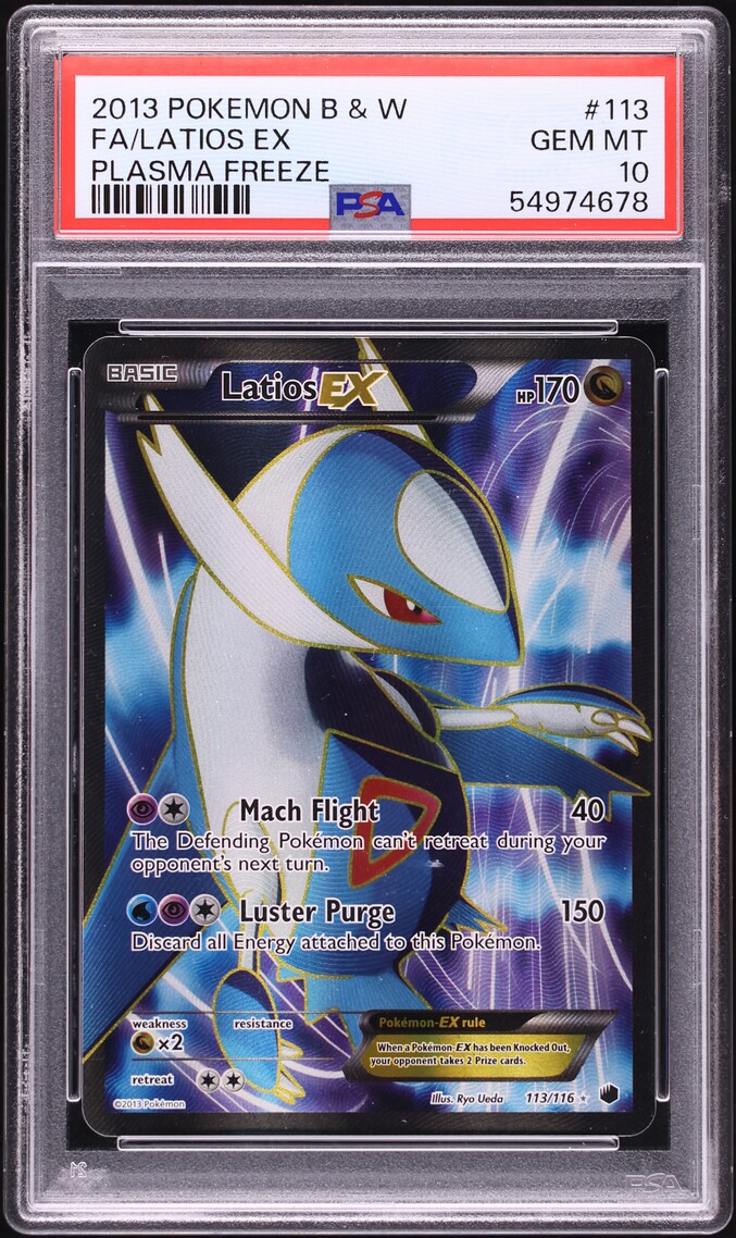 2013 Pokemon Black & White Plasma Freeze Full Art Latios EX #113 PSA 10 GEM MINT