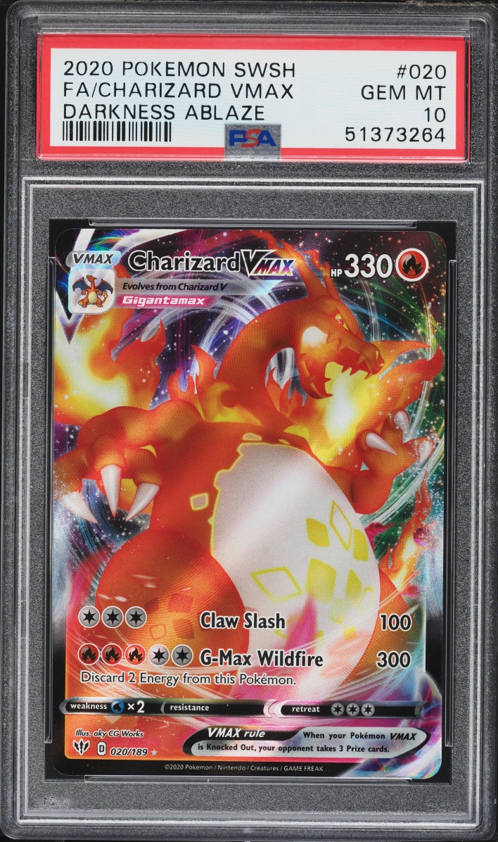 2020 Pokemon Sword & Shield Darkness Ablaze Full Art Charizard VMAX #20 PSA 10 GEM MINT