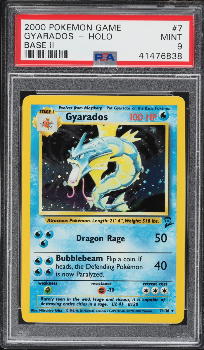 2000 Pokemon Base Set 2 Holo Gyarados #7 PSA 9 MINT