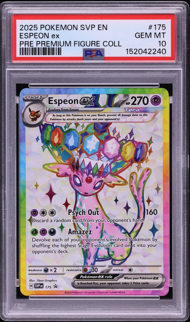2025 Pokemon SV Promo Prismatic Evolutions Premium Figure Full Art Espeon ex #175 PSA 10 GEM