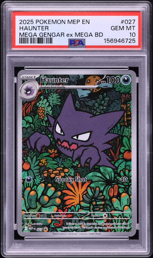 2025 Pokemon Mega Evolution Promo Mega Gengar ex Battle Deck Full Art Haunter #27 PSA 10 GEM