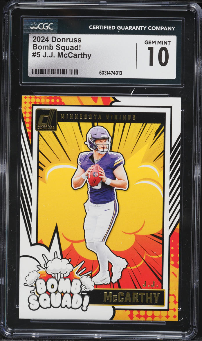 2024 Donruss Bomb Squad J.J. McCarthy ROOKIE #5 CGC 10 GEM MINT