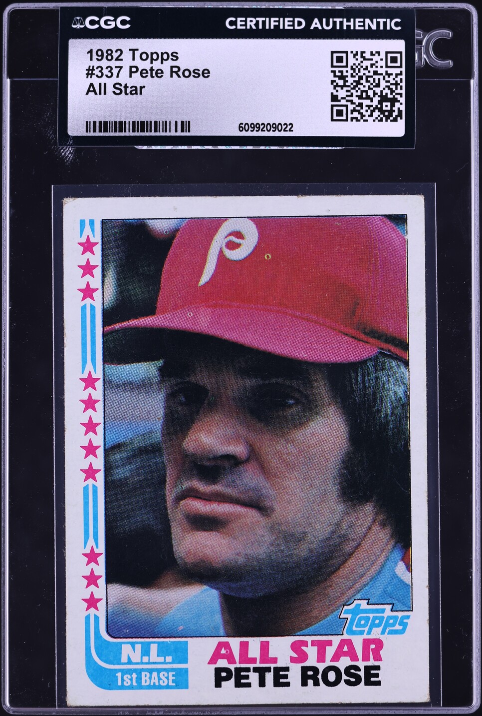 1982 Topps Pete Rose ALL STAR #337 CGC AUTH