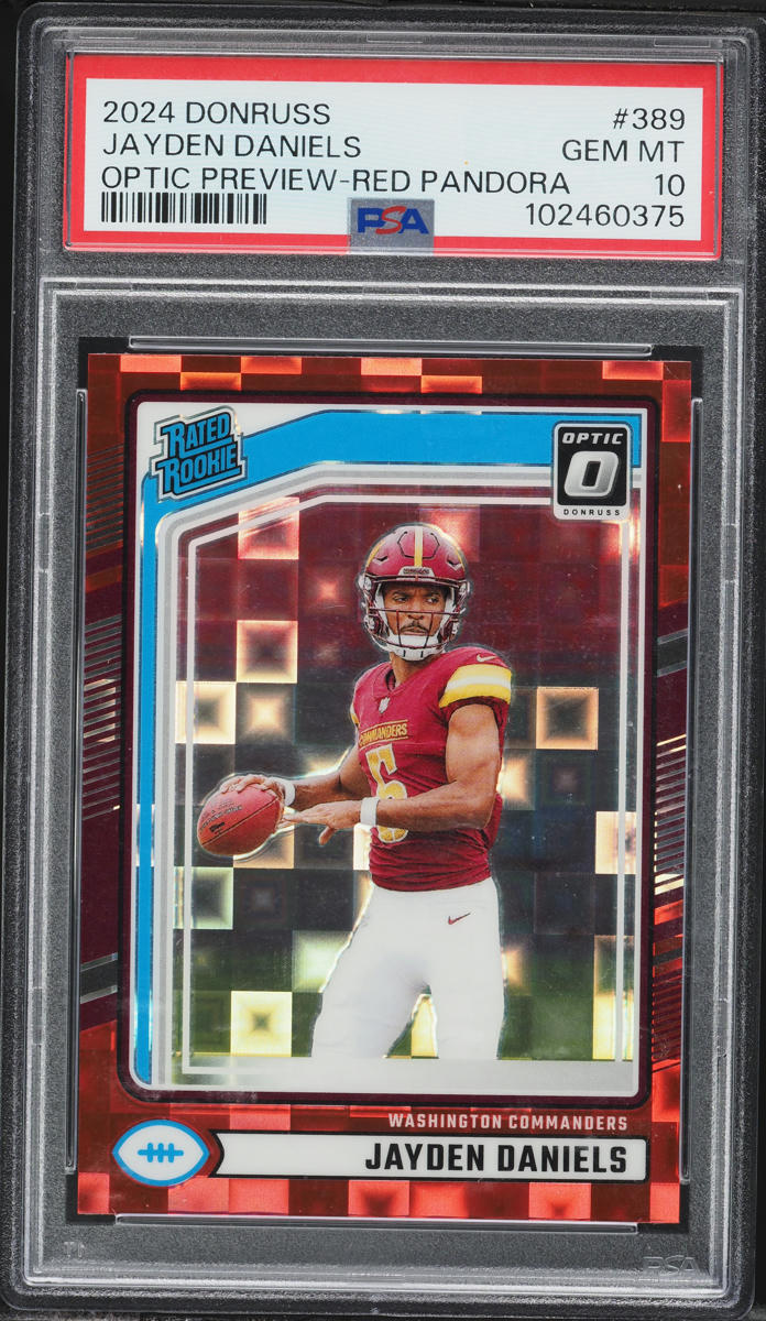 2024 Donruss Optic Preview Red Pandora Jayden Daniels ROOKIE #389 PSA 10 GEM MINT