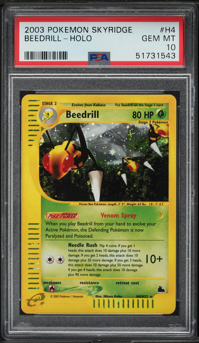 2003 Pokemon Skyridge Holo Beedrill #H4 PSA 10 GEM MINT