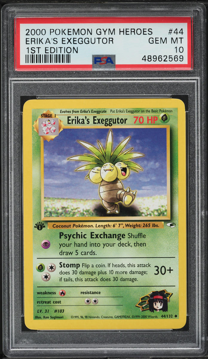 2000 Pokemon Gym Heroes 1st Edition Erika's Exeggutor #44 PSA 10 GEM MINT