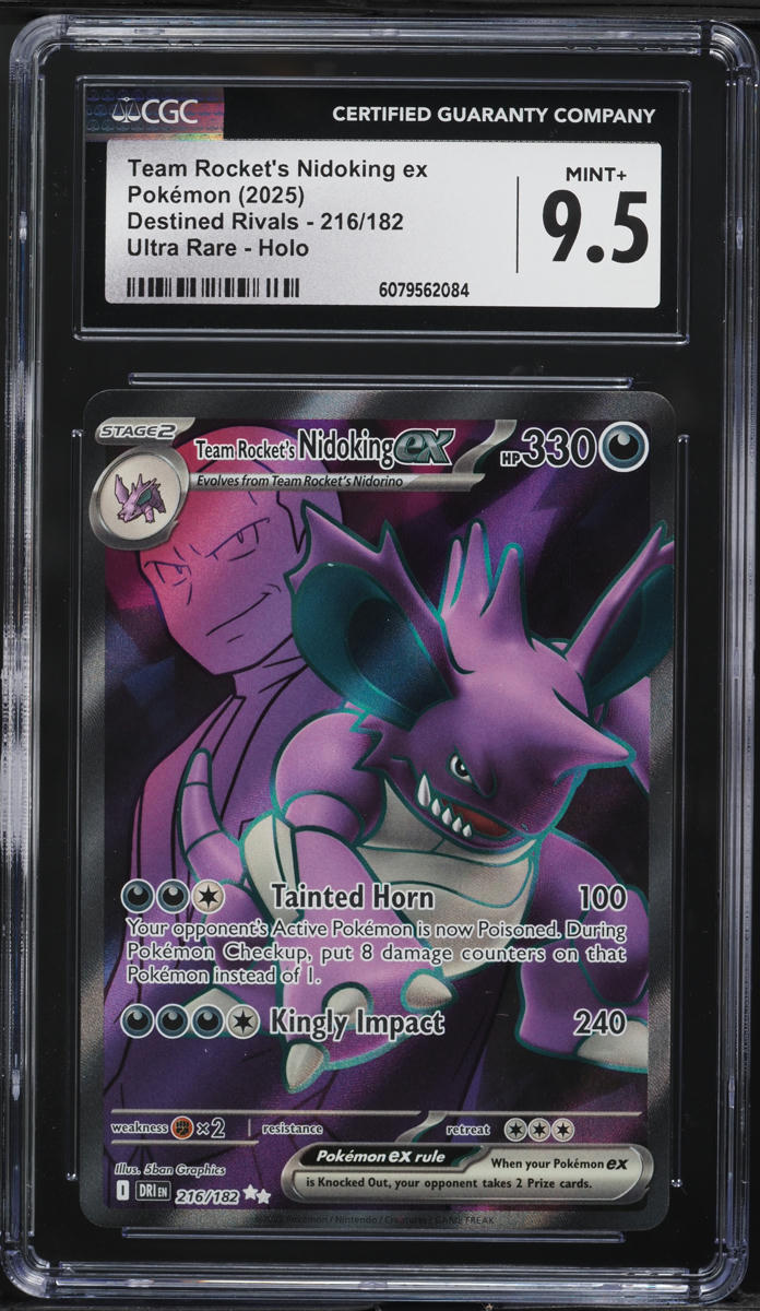 2025 Pokemon SV Destined Rivals Full Art Team Rocket's Nidoking ex #216 CGC 9.5