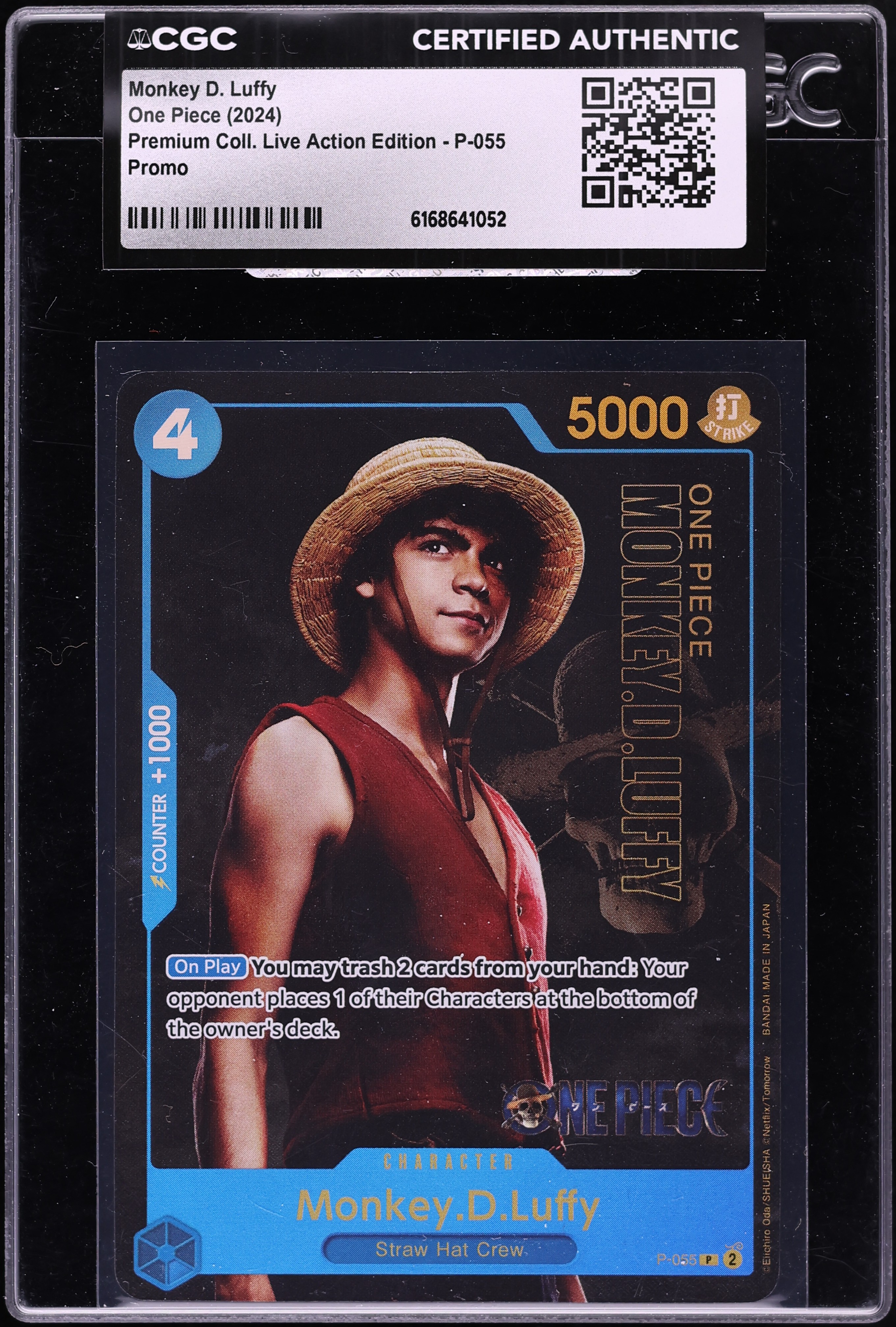2024 One Piece Promo Premium Collection Live Action Edition Alt Art Monkey D. Luffy CGC AUTH