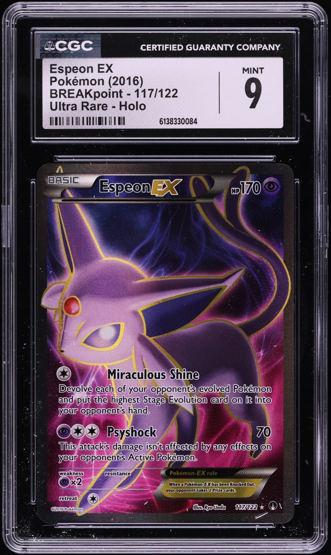 2016 Pokemon XY BREAKpoint Full Art Espeon EX #117 CGC 9 MINT