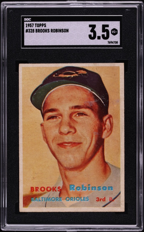 1957 Topps Brooks Robinson ROOKIE #328 SGC 3.5 VG+