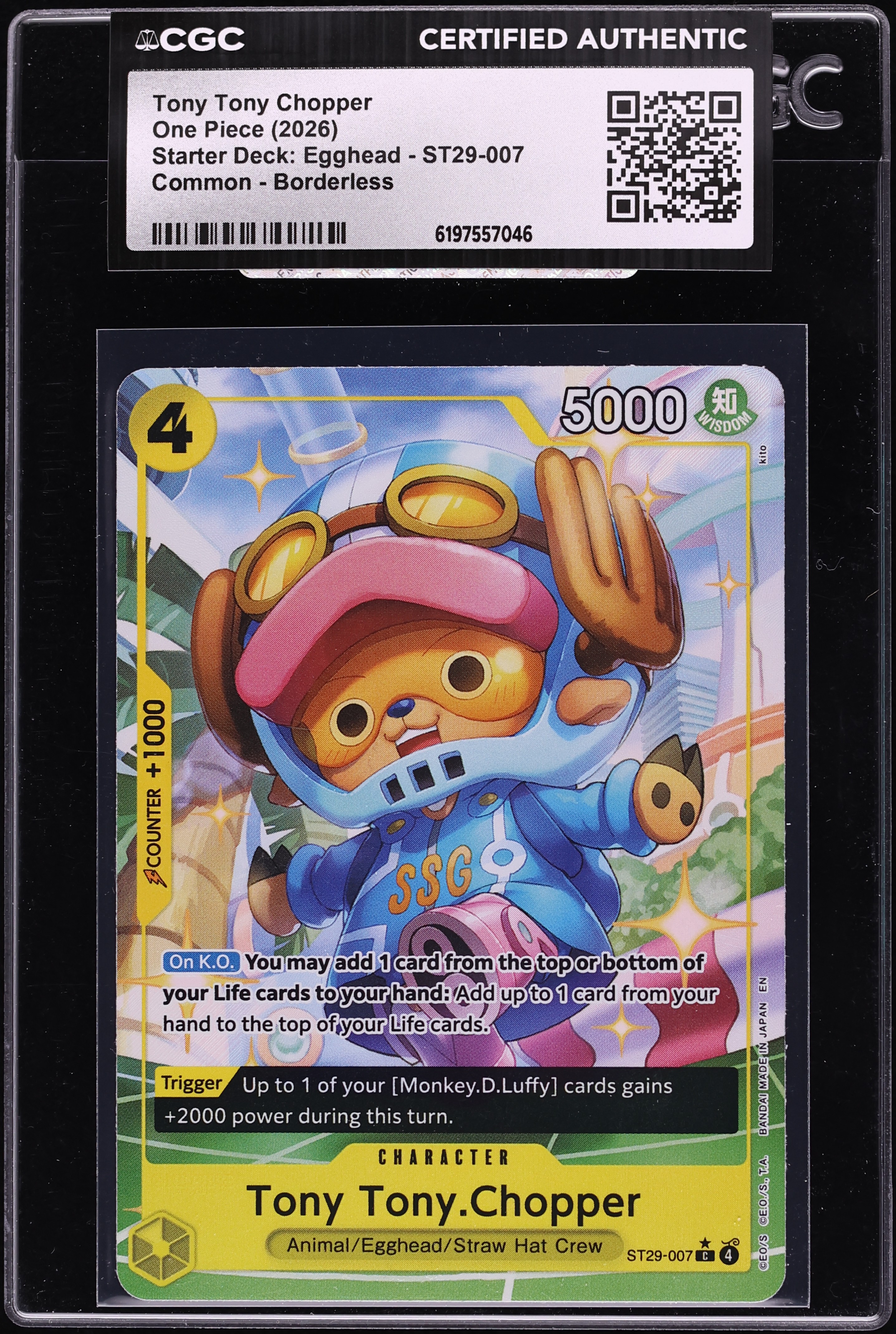 2026 One Piece Starter Deck Egghead Alt Art Tony Tony Chopper #ST29-007 CGC AUTH