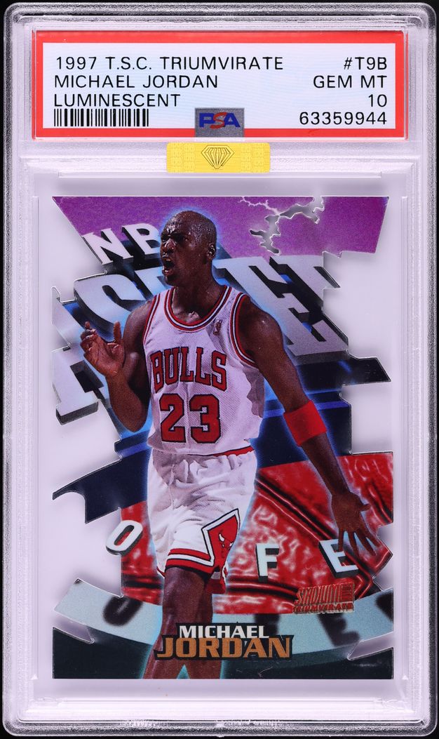 1997 Stadium Club Triumvirate Luminescent Michael Jordan #T9B MBA PSA 10 GEM MINT
