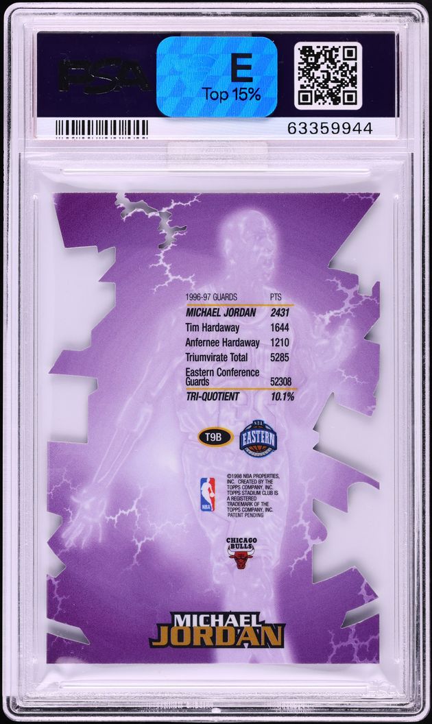 1997 Stadium Club Triumvirate Luminescent Michael Jordan #T9B MBA PSA 10 GEM MINT