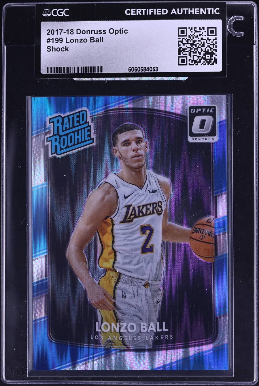 2017 Donruss Optic Shock Lonzo Ball ROOKIE #199 CGC AUTH