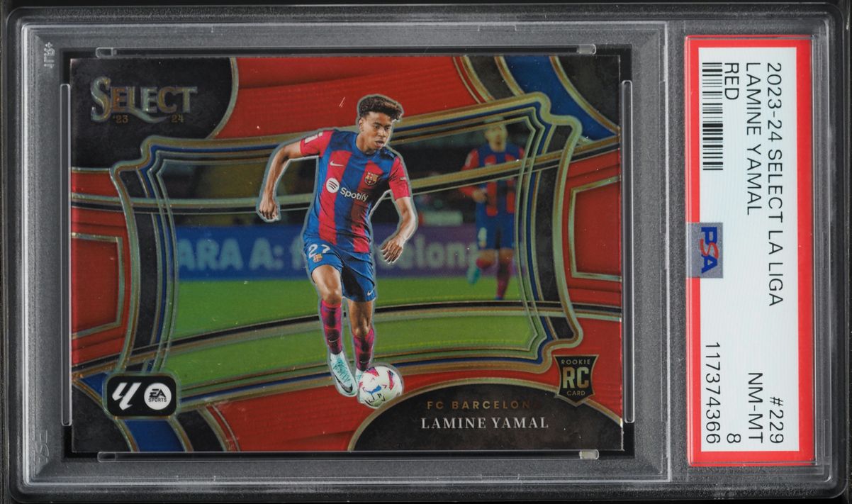 2023 Select La Liga Field Level Red Prizm Lamine Yamal ROOKIE #229 PSA 8 NM-MT