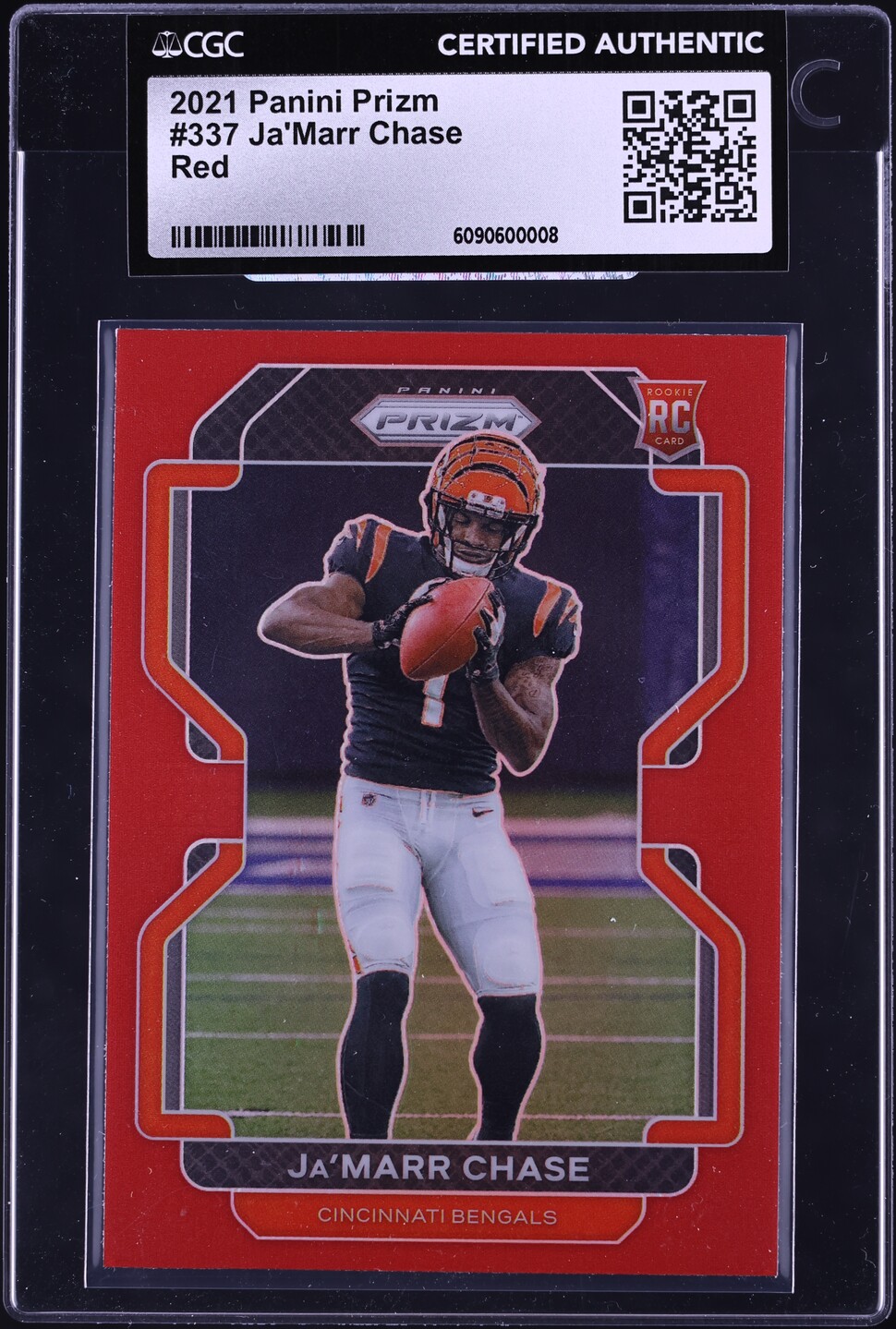 2021 Panini Prizm Red Ja'Marr Chase ROOKIE #337 CGC AUTH