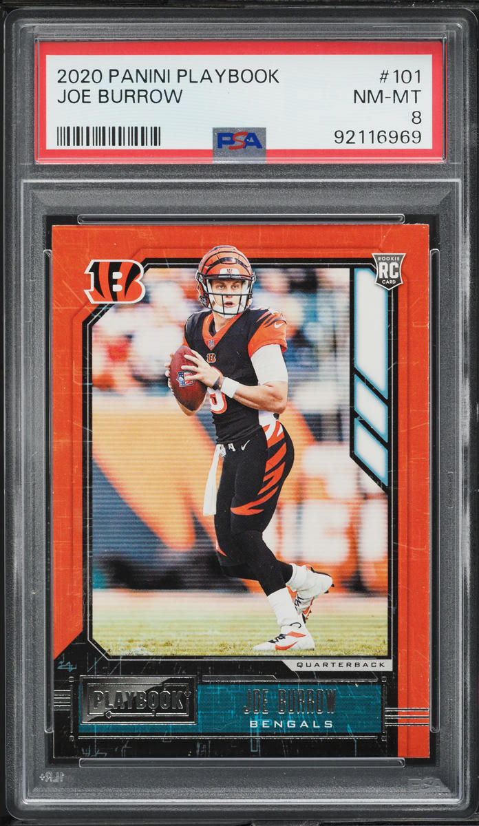 2020 Panini Playbook Joe Burrow ROOKIE #101 PSA 8 NM-MT