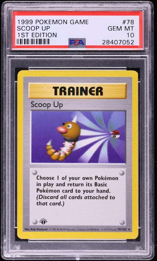 1999 Pokemon Base Set Shadowless 1st Edition Scoop Up #78 PSA 10 GEM MINT