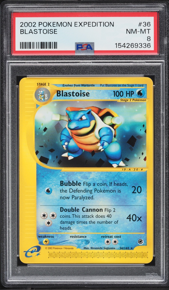 2002 Pokemon Expedition Base Set Blastoise #36 PSA 8 NM-MT