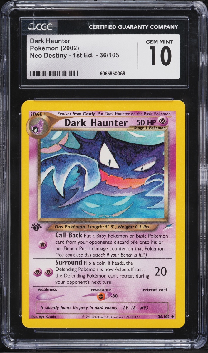 2002 Pokemon Neo Destiny 1st Edition Dark Haunter #36 CGC 10 GEM MINT