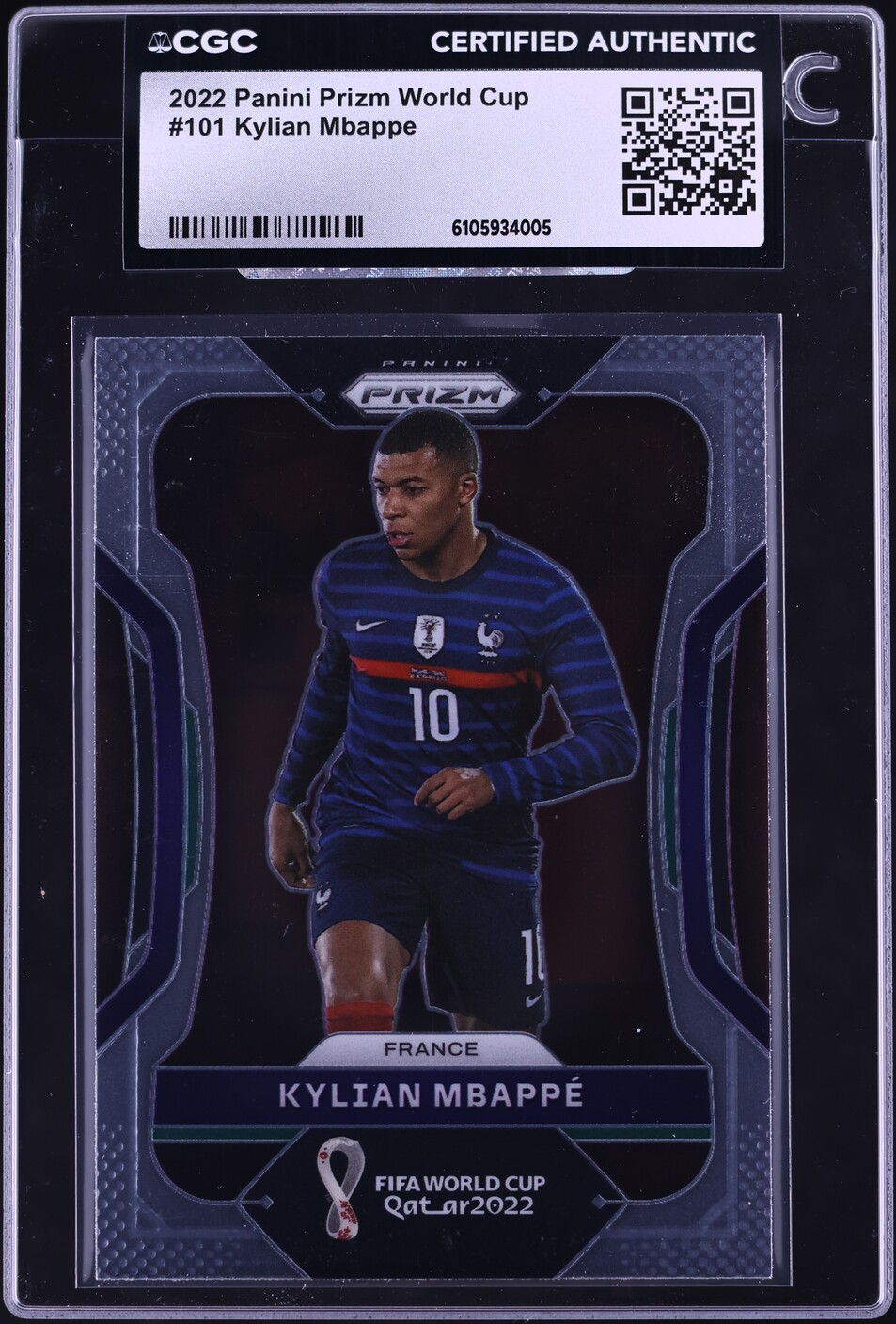 2022 Panini Prizm World Cup Kylian Mbappe #101 CGC AUTH
