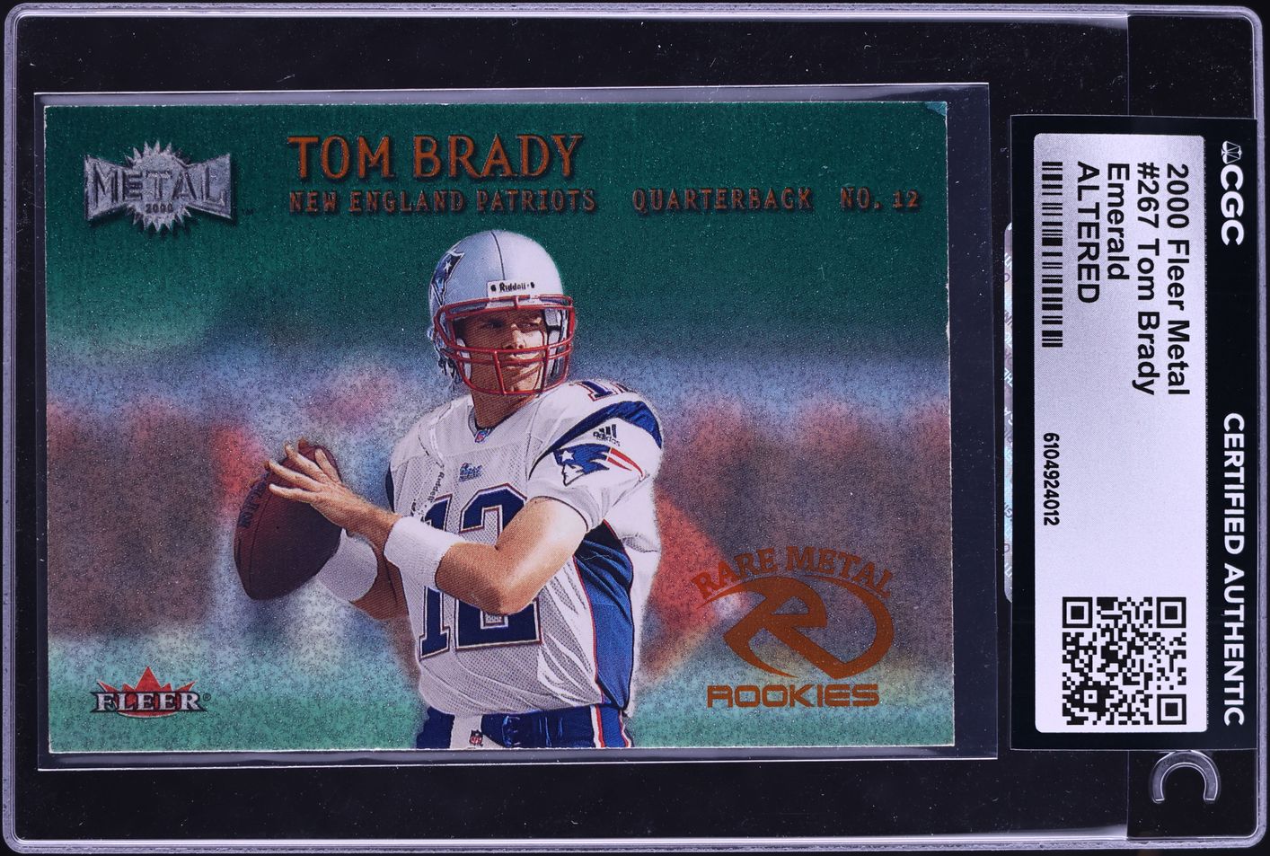 2000 Metal Emerald Tom Brady ROOKIE #267 CGC ALTERED AUTH