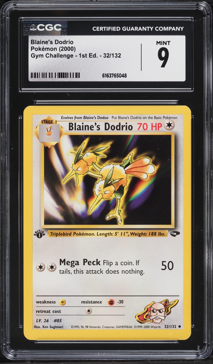 2000 Pokemon Gym Challenge 1st Edition Blaine's Dodrio #32 CGC 9 MINT