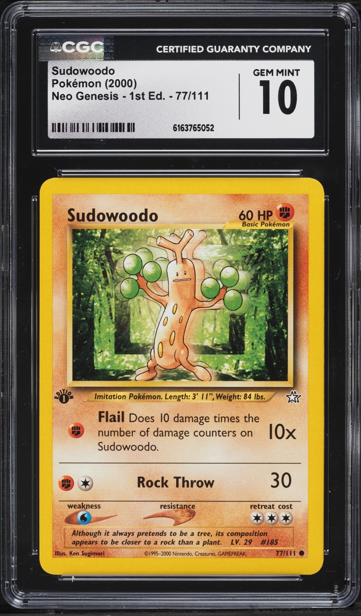 2000 Pokemon Neo Genesis 1st Edition Sudowoodo #77 CGC 10 GEM MINT