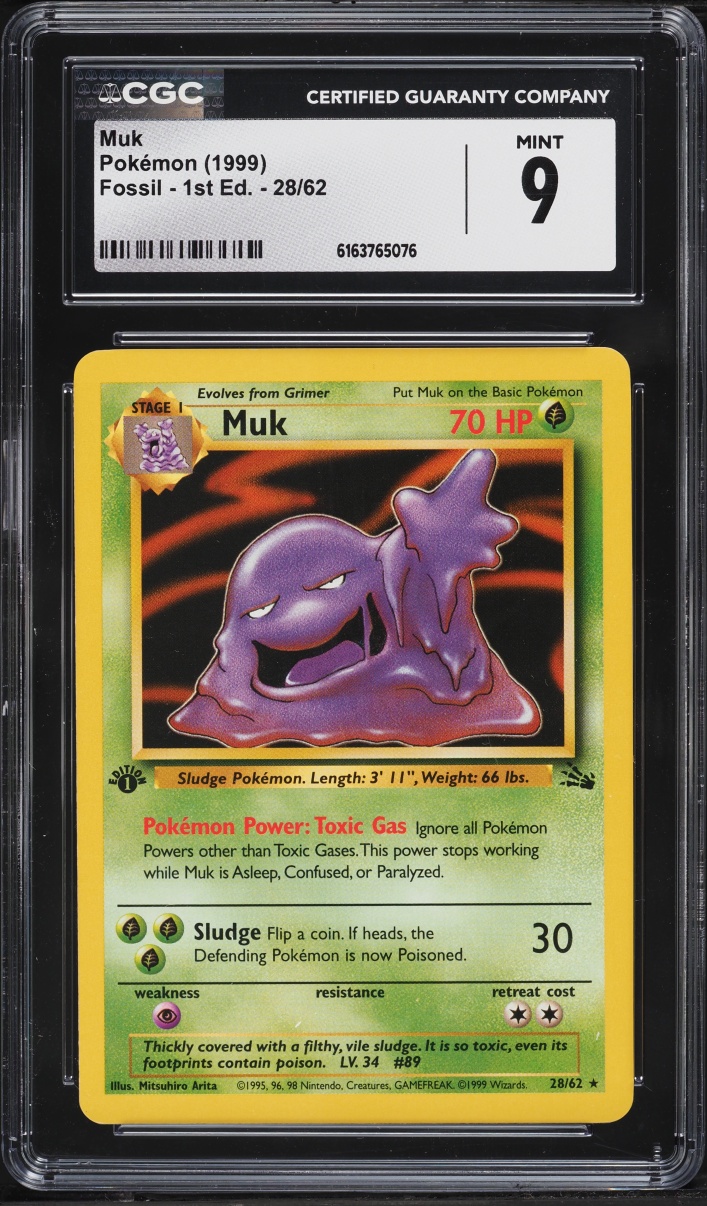 1999 Pokemon Fossil 1st Edition Muk #28 CGC 9 MINT