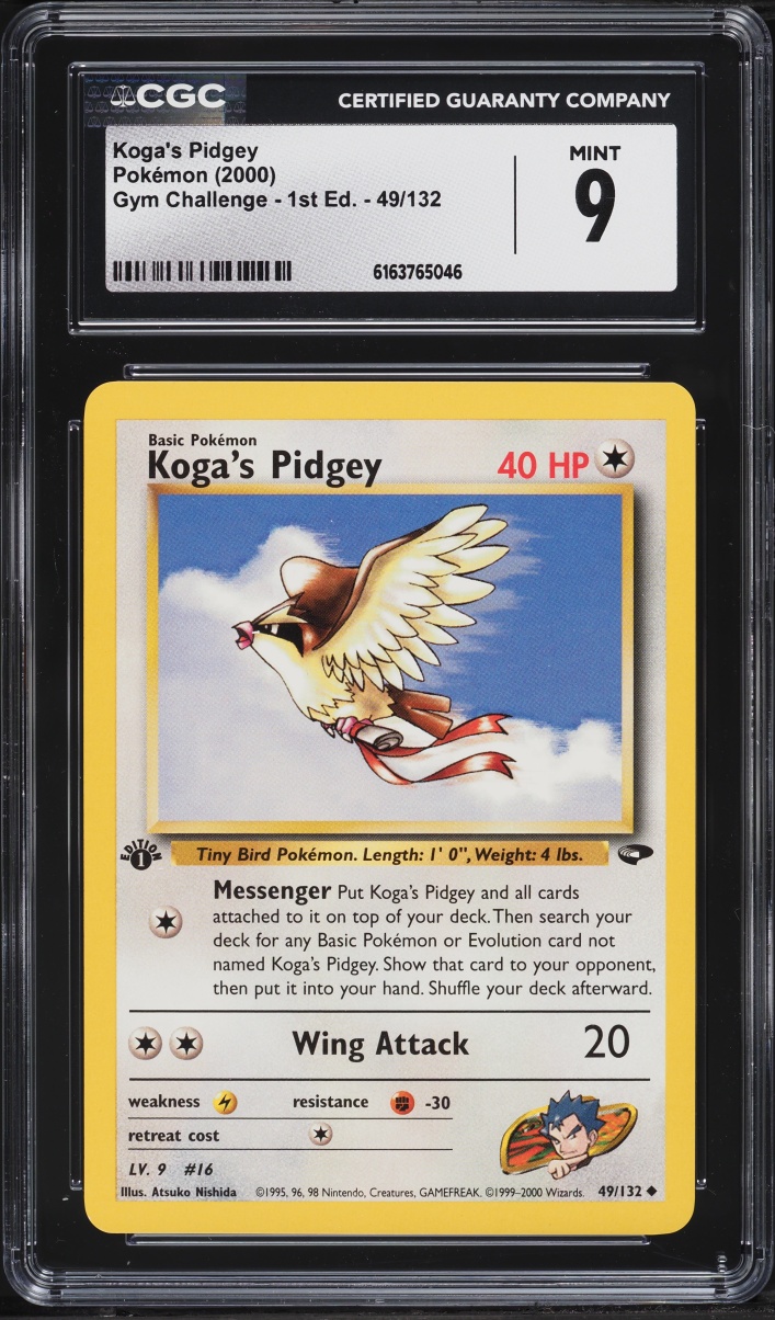 2000 Pokemon Gym Challenge 1st Edition Koga's Pidgey #49 CGC 9 MINT