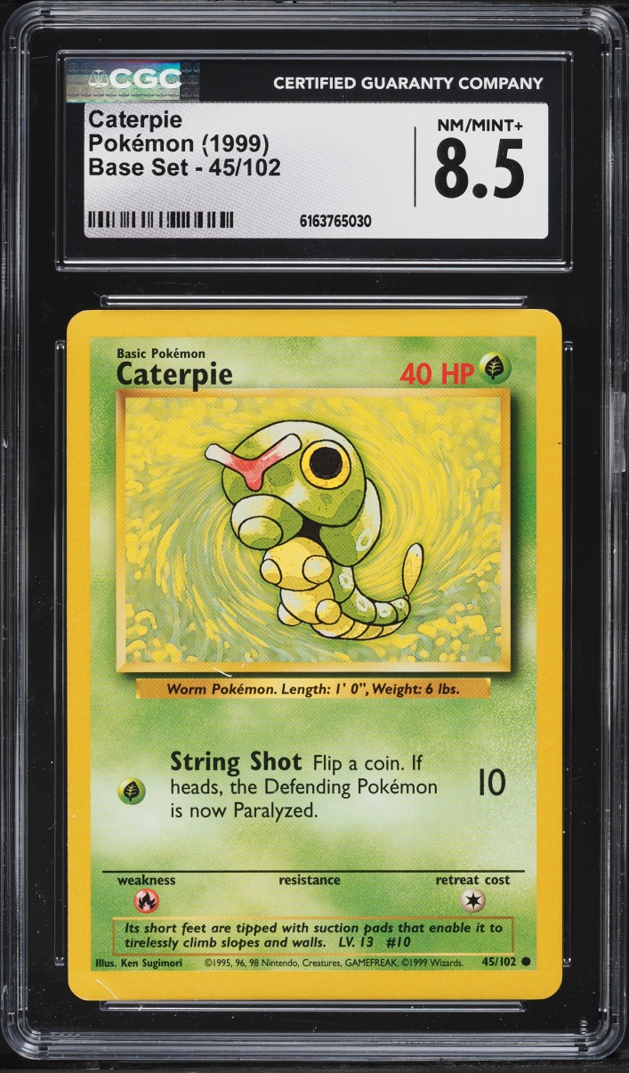 1999 Pokemon Base Set Caterpie #45 CGC 8.5 NM-MT+
